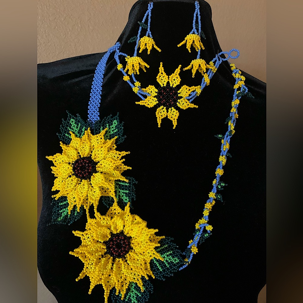 Huichol 🌻 Sunflower 🌻  3pc Jewelry Set